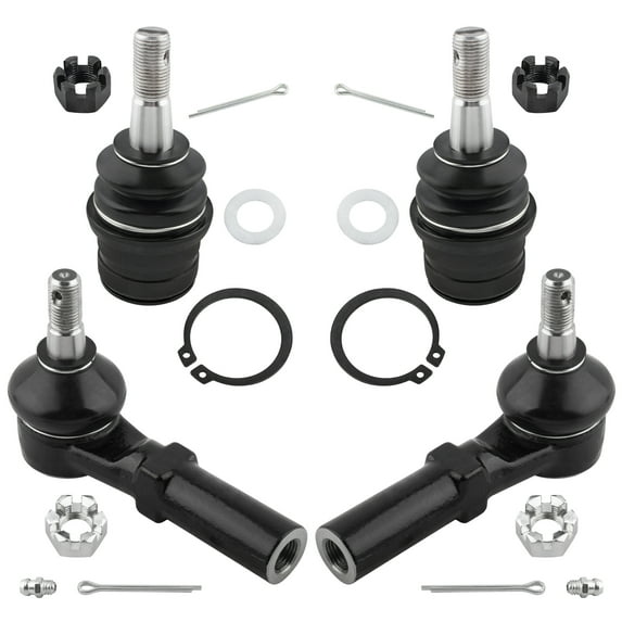 BOXI 4pc Front Lower Ball Joints + Outer Tie Rods Fit for Chrysler Aspen 2007-2009 / for Dodge Durango 2004-2009/0.59 Inch (15mm) Thread Tie Rods / K80765 ES800321