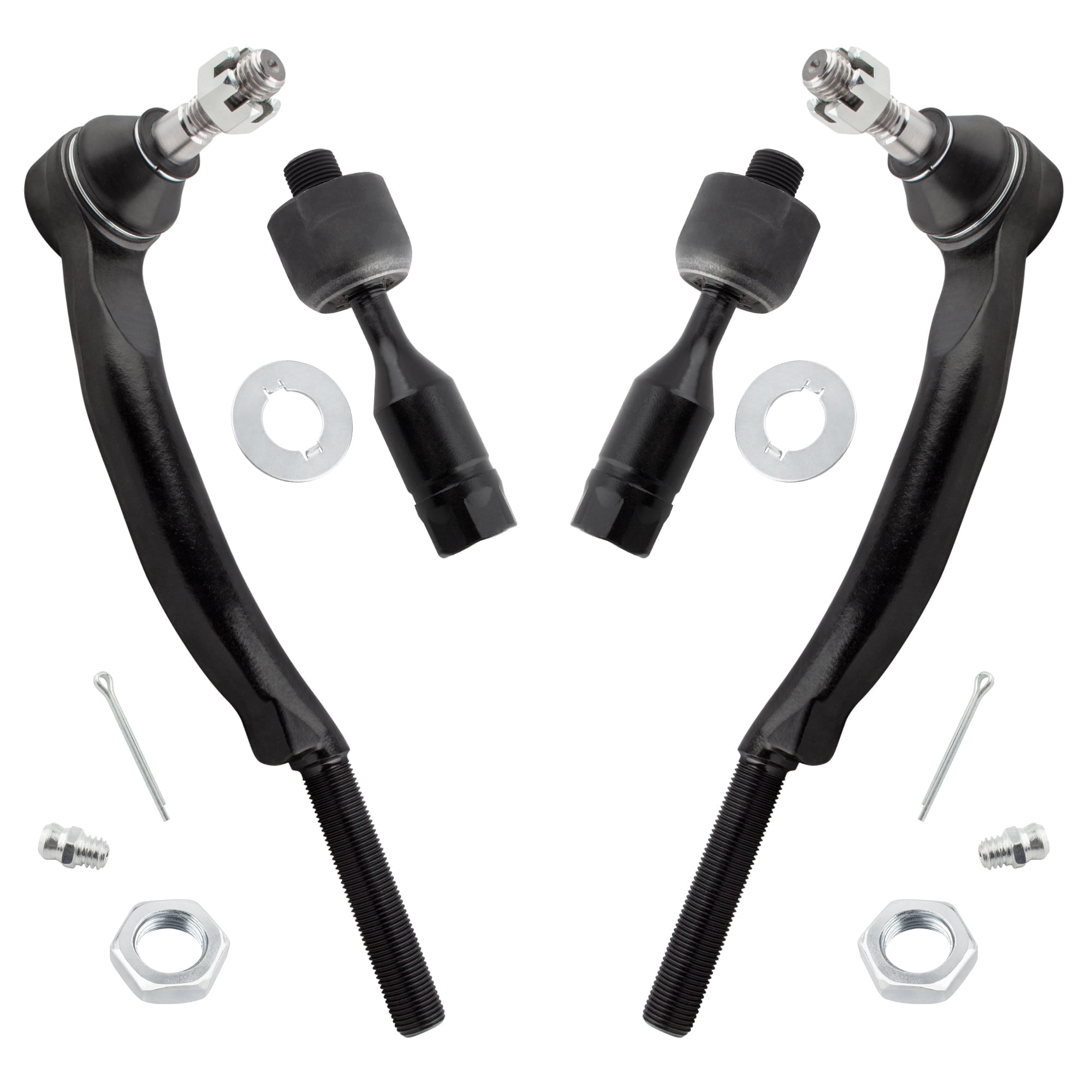 BOXI 4pcs Front Inner Outer Tie Rods Fit for Buick Rainier 2004-07/Chevy SSR Trailblazer Ext/for GMC Envoy XL Xuv 2003-09/for Isuzu Ascender 2003-08/Olds Bravada/for Saab 9-7X | ES3675 ES3676 EV80965