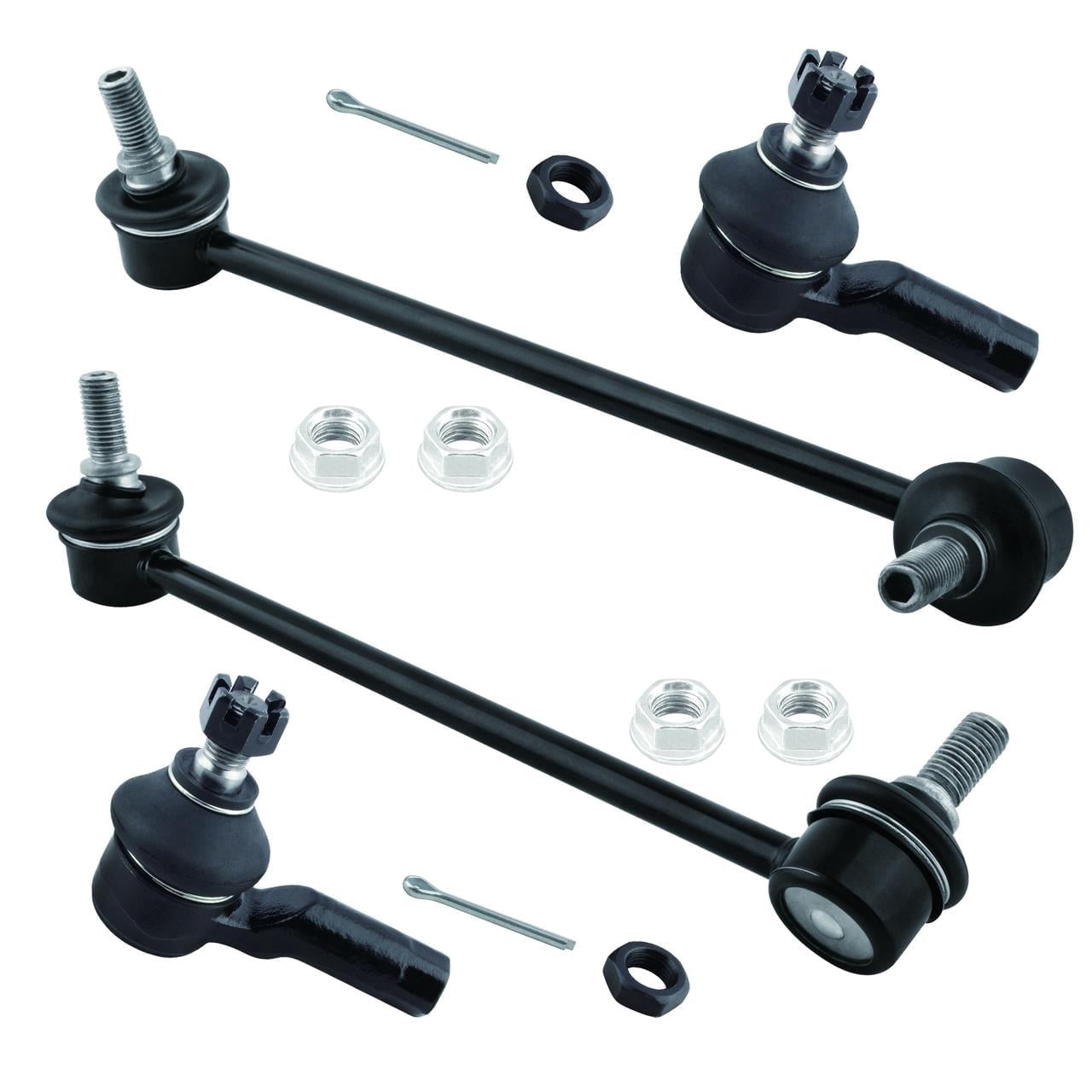Kia Rio Tire Rods BOXI 4pcs Front Sway Bar Links & Outer Tie Rods Fit for Kia Rio 2003 ...