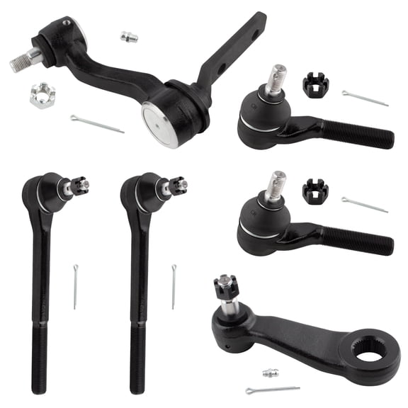 BOXI Front Inner Outer Tie Rods Pitman Idler Arm, 6-Piece, Compatible with Chevrolet Blazer S10, GMC Jimmy, Oldsmobile Bravada, K6339 K6251 ES2072 ES2249