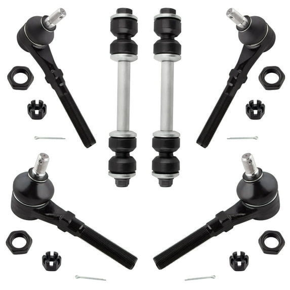 BOXI 6pcs Front Tie Rod Ends + Front Sway Bar End Links Fit for Ford Expedition for F-150 F-250 1997-2003 / for Lincoln Navigator 1998-2002 - FITS 4WD ONLY | ES3366T ES3367T ES3369T ES3370T K8772