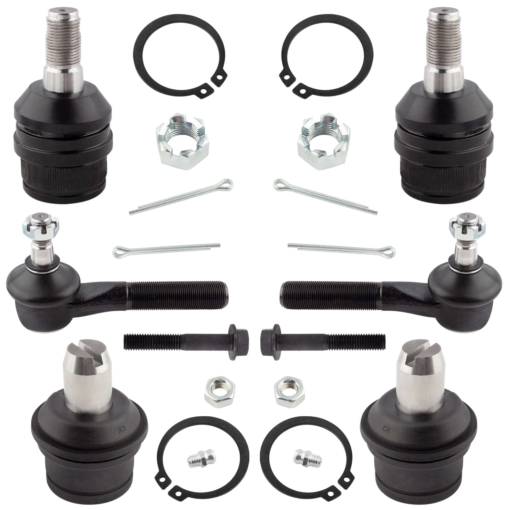 BOXI 6pcs Upper Lower Ball Joint Outer Tie Rod Kit for Ford F150 1987