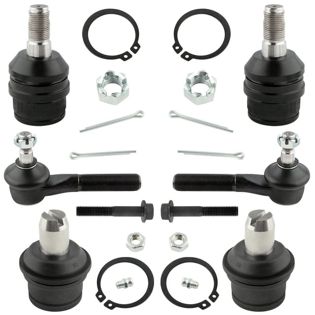BOXI 6pcs Upper Lower Ball Joint Outer Tie Rod Kit for Ford F150 1987