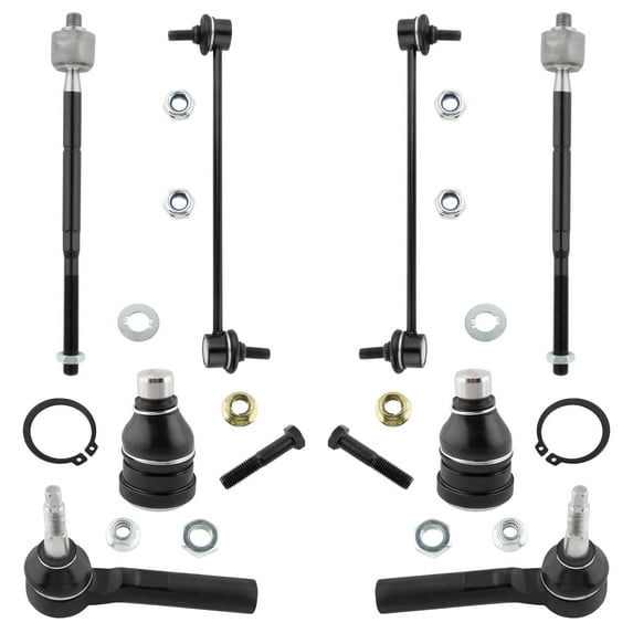 BOXI 8pcs Front Lower Ball Joints Sway Bars Tie Rods Kit for Dodge Caliber 2009 2010 2011 2012 / for Jeep Compass 2007-2017 / for Jeep Patriot 2007-2017 | K750385 K500063 ES800408 EV80645