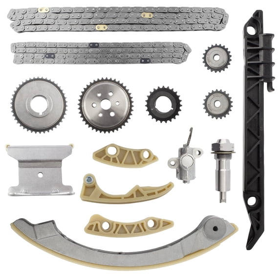 BOXI Engine Timing Chain Kit w/Chain Guide Tensioner Sprocket Compatible with Select 2006-2015 Buick Chevy GMC Pontiac Saab Saturn (Replace TK10422 9-4201S 9-4202S 24424758)