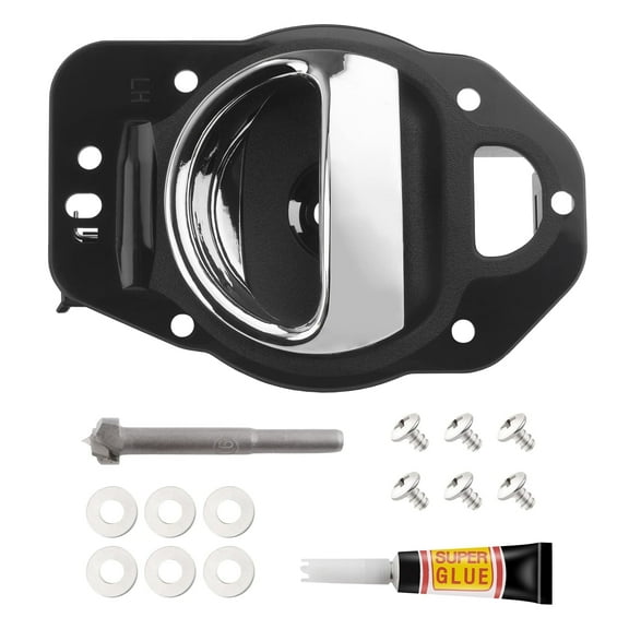 BOXI Inner Door Handle Front/Rear Driver Left Side replacement for Chevy HHR 2006 2007 2008 2009 2010 2011 Includes hardware | Replaces 25812196 19299614 80369