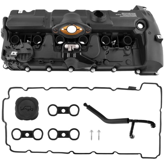 BOXI N52 Engine Valve Cover Kit with Oil Cap & PCV Hose Fits for BMW 2008-2013 128i / 2007-2013 328i / 2007-2008 328xi / 2008-2011 528i / 2007-2012 X3 / 2007-2010 X5 / 06-11 Z4 / 11127552281 264-935