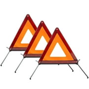 BOXI Pack of 3 Triangle Warning Frame Triangle Reflector Safety Triangle Kit Triangle Emergency Warning