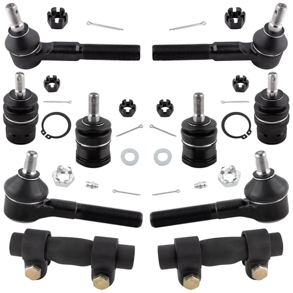 BOXI (Set of 10) Front Upper & Lower Ball Joints + Inner & Outer Tie Rod Ends + Adjusting Sleeve Fit for Dodge Dakota 1991 1992 1993 1994 1995 1996 4WD Models| Replace K7155 K778 ES3099 ES3098 ES2080
