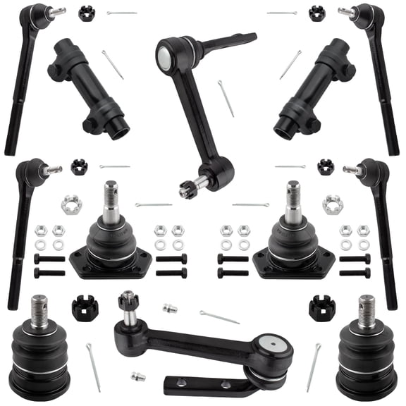 BOXI (Set of 12) Front Steering Idler Arm Inner & Outer Tie Rod Ends Upper & Lower Ball Joints Fit for Chevrolet Astro GMC Safari 1990-2005 2WD| Replace K6366T K6365T ES2019 ES2020 ES2004 K5208 K6141