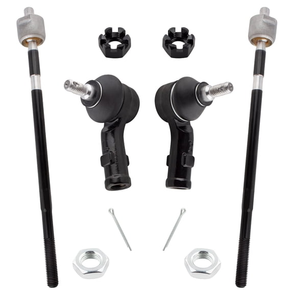 BOXI (Set of 4) 2x Front Inner Tie Rod Ends + 2x Front Outer Tie Rod Ends Kit Driver and Passenger Sides Fit for Ford Focus 2000 2001 2002 2003 2004 2005 2006 | Replace ES3587 ES3588 EV419