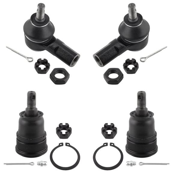 BOXI (Set of 4) 2x Front Lower Ball Joints + 2x Front Outer Tie Rod Ends Suspension Kit Front Driver and Passenger Sides Fit for Honda CR-V 2002 2003 2004 2005 2006 | Replace K80223 ES3581