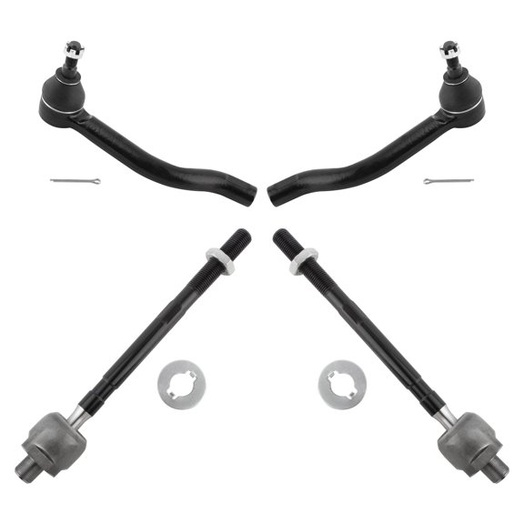 BOXI (Set of 4) Driver and Passenger Side Front Inner and Outer Tie Rod End Links Fit for Nissan Maxima 2009 2010 2011 2012 2013 2014 | Replaces EV800770 ES800357 ES800358