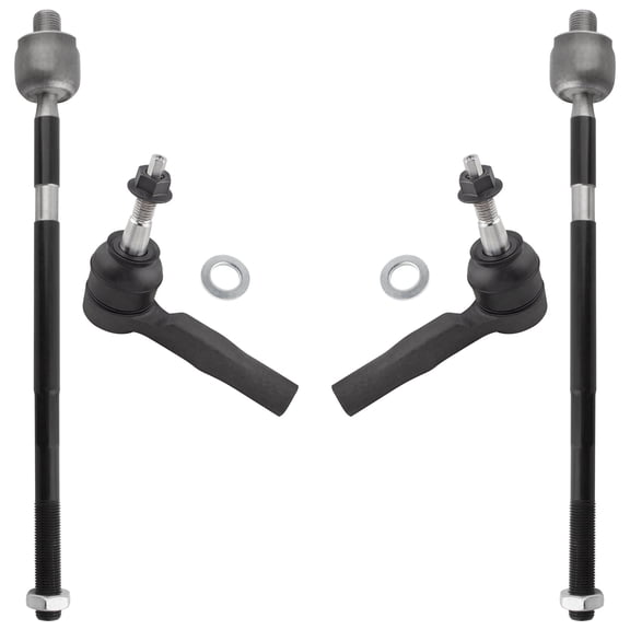 BOXI (Set of 4) Front Inner & Outer Tie Rod End Links Fit for Chevrolet Equinox/for GMC Terrain 2010 2011 2012 2013 2014 2015 2016 2017 Fit for 2.4L Models Only | Replace ES800640 EV800648