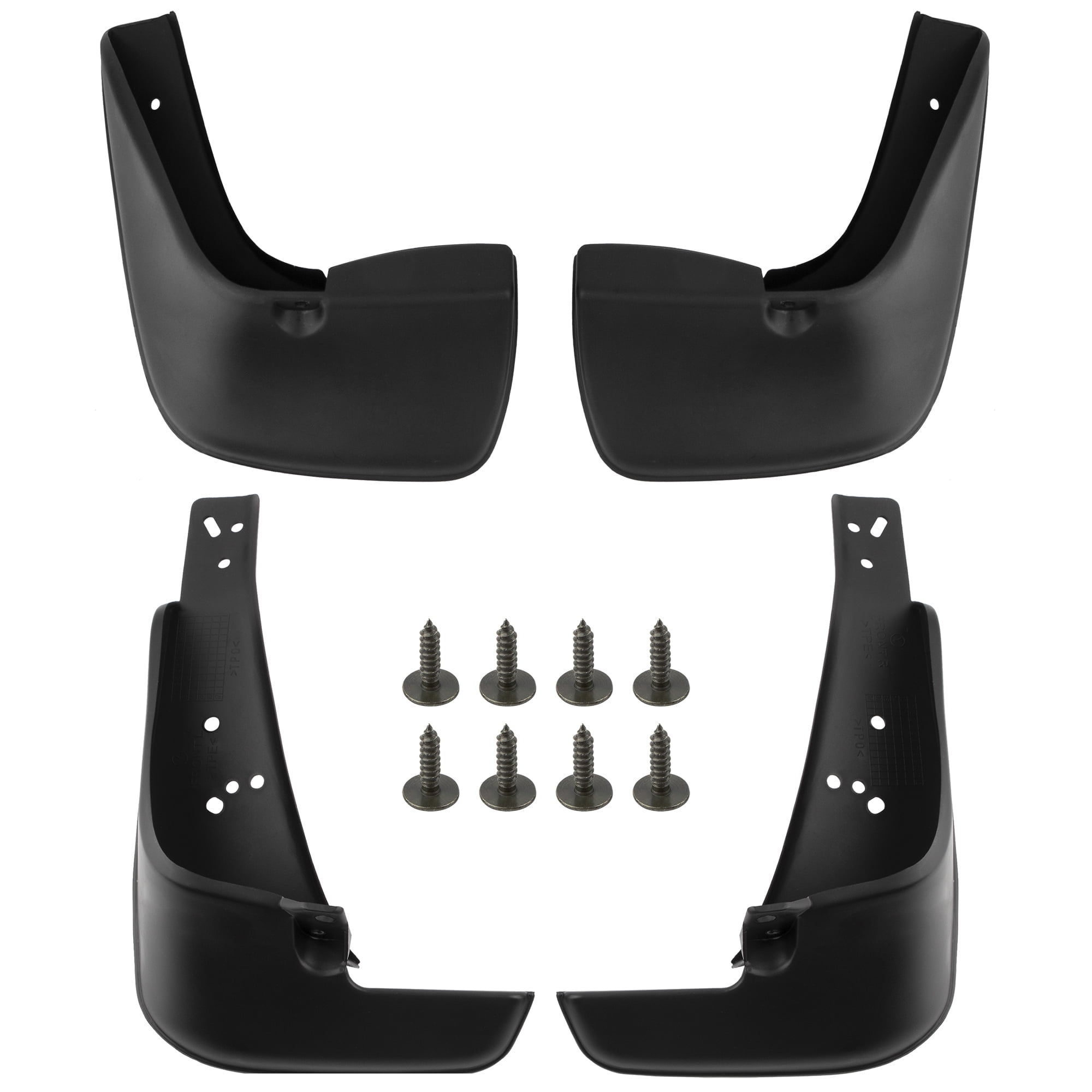 4x Front & Rear Mud Guards For Toyota Corolla Sedan 2014-2018 – Black ABS Splash Guards With Hardware