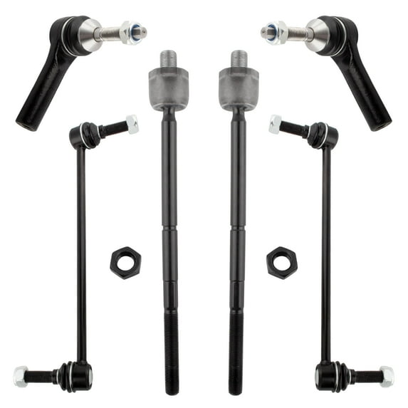 BOXI (Set of 6) 2x Front Inner Tie Rod End + 2x Front Outer Tie Rod End + 2x Front Sway Bar End Link Fit for Ford Flex Taurus Lincoln MKS MKT 2010 2011 2012 | Replace K750388 K750389 ES800222 EV800221