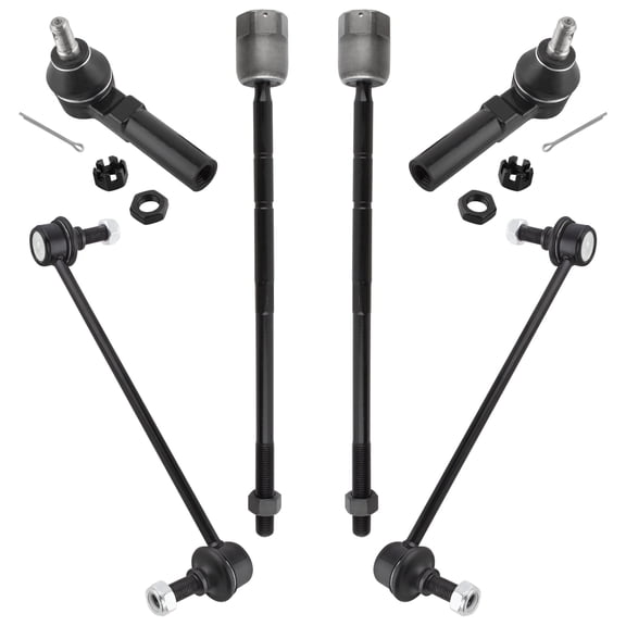 BOXI (Set of 6) ES80991 EV315 K5334 Front Inner & Outer Tie Rod Ends + Front Sway Bar End Links Fit for Ford Freestar for Mercury Monterey 2004-2007