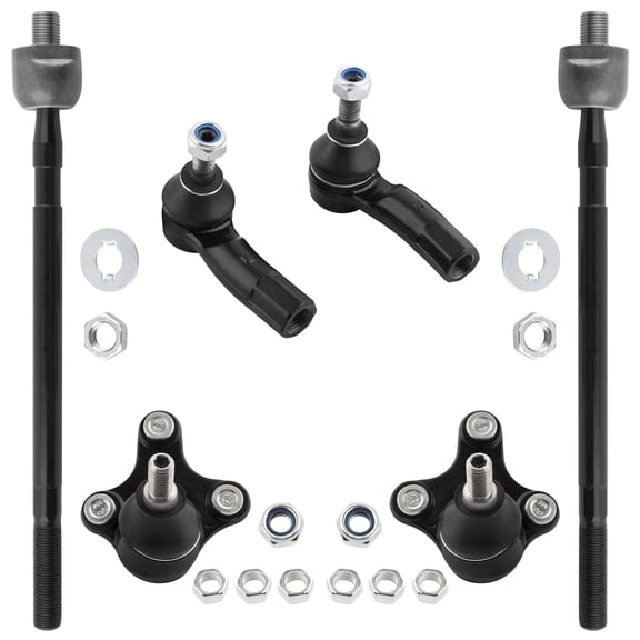 BOXI (Set of 6) Front Inner & Outer Tie Rod Ends + Lower Ball Joint Fit for Audi A3 Quattro 2006-2013 for Volkswagen Eos Golf e-Golf Jetta GTI R32 Rabbit Tiguan| K80662 K80663 ES80666 ES80667 EV80665