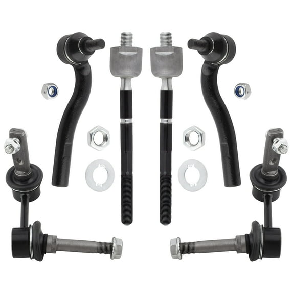 BOXI (Set of 6) Front Inner & Outer Tie Rod Ends + Sway Bars Links Kit Fit for Lexus SC430 2002 2003 2004 2005 2006 2007 2008 2009 2010 | Replace K90675 K90679 ES80584 ES80585 EV800543