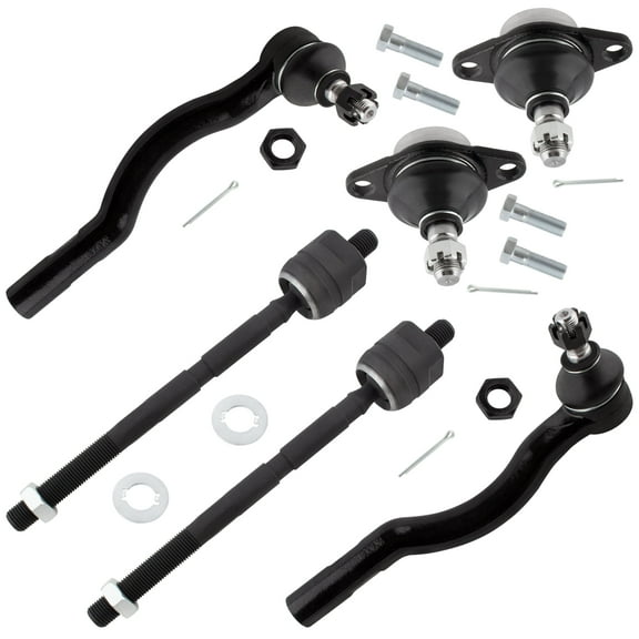 BOXI (Set of 6) Front Inner and Outer Tie Rods + Front Lower Ball Joints kit Fit for Toyota Previa 1991 1992 1993 1994 1995 1996 1997 / Replaces K9852 ES3381 ES3382 EV307