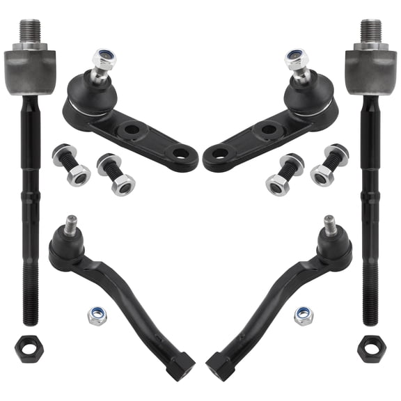BOXI (Set of 6) Front Inner Outer Tie Rods Lower Ball Joints Fit for Chevrolet Aveo 2004-2011 for Pontiac Wave 2005-2008 G3 2009-2010 for Suzuki Swift+ 2004-2009 / K500034 ES800034 ES800033 EV800577