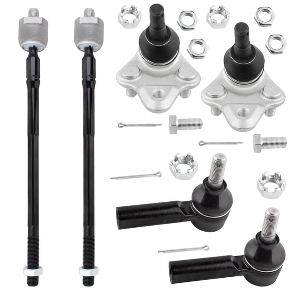 BOXI (Set of 6) Front Lower Ball Joints + Inner Outer Tie Rods Kit Fit for Geo Prizm 1996-1997 | for Toyota Corolla 1996-2002 | for Chevy Prizm 1998 1999 2000 2001 2002 | Replaces K90309 EV303 ES2382
