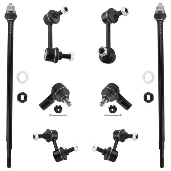 BOXI (Set of 8) Front & Rear Sway Bar End Links + Inner & Outer Tie Rod Ends Fit for Honda Element 2003 2004 2005 2006 2007 2008 2009 2010 2011 | Replace K90454 K90455 K80466 K80465 ES80995 EV800242