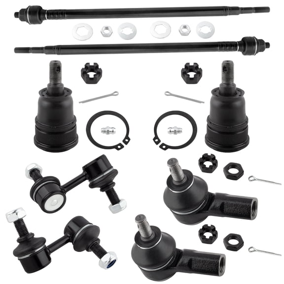 BOXI (Set of 8) Front Suspension Kit 2 Lower Ball Joints + 4 Inner & Outer Tie Rod + 2 Sway Bar End Links Fit for Honda CR-V CRV 2002 2003 2004 2005 2006 | Replace K80223 K90454 K90455 EV80383 ES3581
