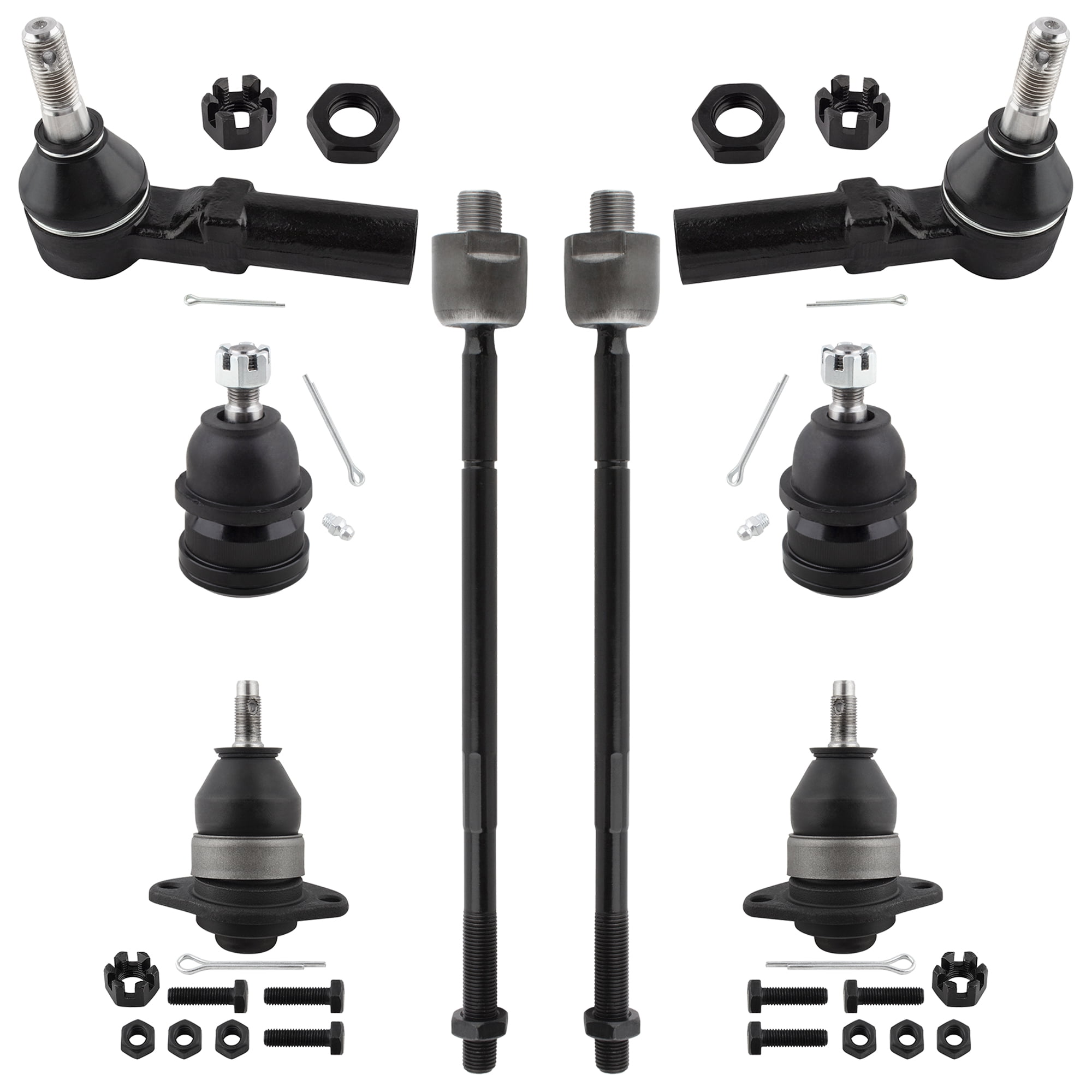 BOXI (Set of 8) Front Upper & Lower Ball Joints Inner & Outer Tie Rod ...