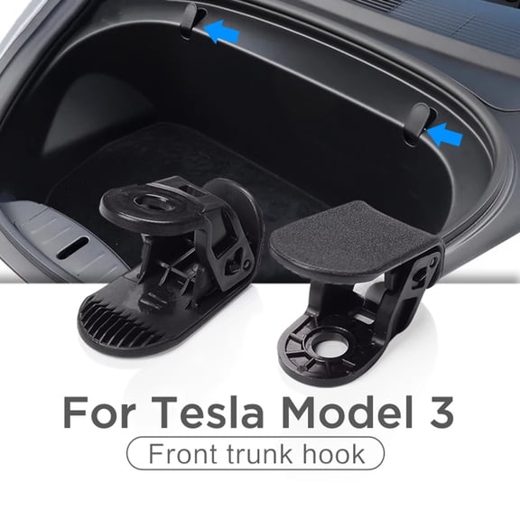 BOXIANG 2 Pcs Car Front Trunk Hook fit for Tesla Model 3 2017-2020 Eject Clip Installation Car Spare Box Hook ABS Auto Interior Accessories