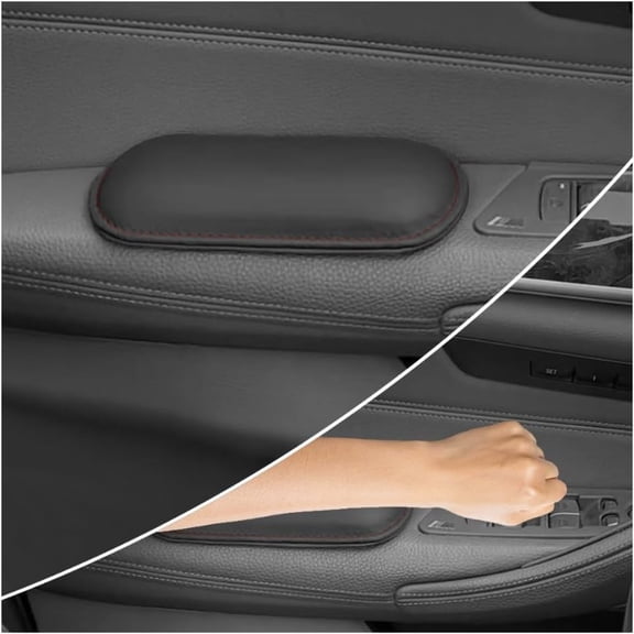 BOXIANG ​ ​ 2PCS Car Door Armrest Pads ​ ​ Soft Leather & Memory Foam for Elbow/Knee Protection Universal Fit for Car Interior