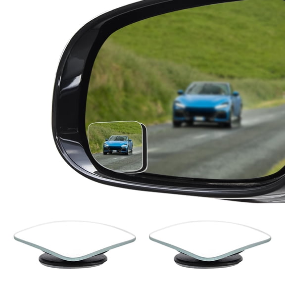 BOXIANG 2PCS Universal Car Blind Spot Convex Mirror,Wide Angle Adjustable Stick-On Rear View Mirror Auto Side Mirror Blindspot Accessory