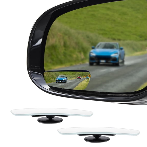 BOXIANG 2PCS Universal Car Blind Spot Convex Mirror,Wide Angle Adjustable Stick-On Rear View Mirror Auto Side Mirror Blindspot Accessory