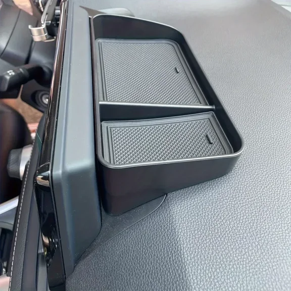 BOXIANG Car Front Dashboard Tray Box Center Console Display Storage Box Hidden Tray Behind Screen Organizer Sundries Tray Accessories