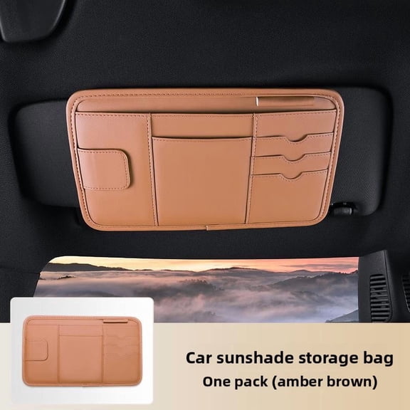 BOXIANG Car sunshade storage artifact multifunctional light blocking plate glasses bag card driving license clip car storage cover