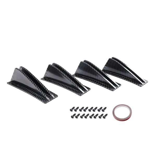 BOXIANG New 4Pcs Universal Car Rear Bumper Lip Splitter Spoiler Anti-collision Body Bumper Astern protection for Curved Mounting Surface