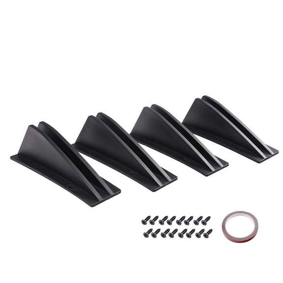 BOXIANG New 4Pcs Universal Car Rear Bumper Lip Splitter Spoiler Anti-collision Body Bumper Astern protection for Curved Mounting Surface