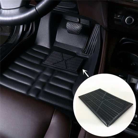 BOXIANG Universal Car Carpet Plate Floor Pad Heel Foot Mat Pedal Patch Cover Black PVC Waterproof Anti-Skid Pad Automobile Accessories