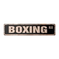 thumbnail image 1 of BOXING Vintage Plastic Street Sign boxer fighter gloves heavy bag | Indoor/Outdoor |  36" Wide, 1 of 4