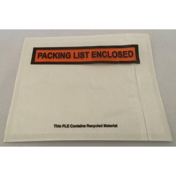 BOXN1 100 pcs 4.5" x 5.5" Packing List Enclosed Back Side Loading Envelopes Pouches ( 100 pcs )