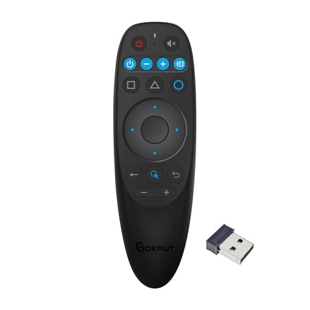 BOXPUT BPR2S Plus Android Universal Remote with Air Mouse, BT Voice Remote 2.4G USB Remote Control Support IR Learning 6-Axis Gyro for TV Box TV Stick Smart Streaming Devices