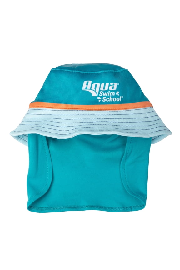 Aqua SwimSchool Sunshade Legionnaire Bucket Hat with Sun Shield for Infants, Blue