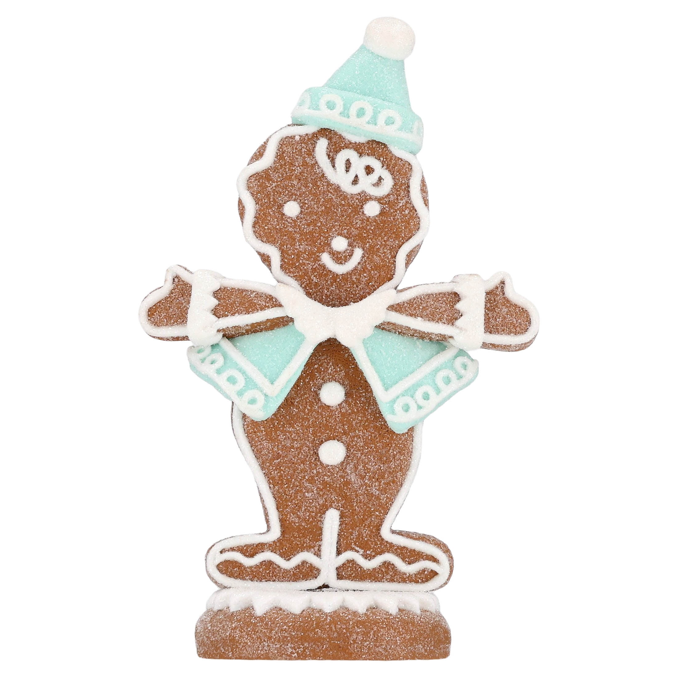 Clay Dough Gingerbread Boy Christmas Decoration, Brown and Blue, 5.3", by Holiday Time