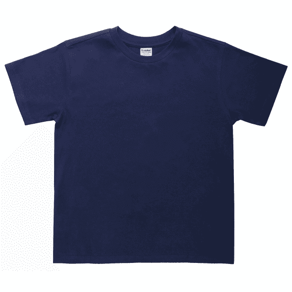 BOY'S 100% COTTON ROUND NECK T-SHIRT, Navy L, 1 Count, 1 Pack
