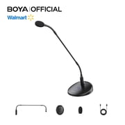 BOYA 18" USB Desktop Gooseneck Condenser Microphone, Plug and Play Cardioid Podium Mic with Mute and Real-Time Monitoring for Video Conferences, Meetings, Lectures and Streaming