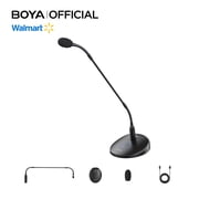 BOYA 18" XLR Desktop Gooseneck Condenser Microphone, 48V Phantom Power Cardioid Podium Mic with LED Indicator for Meetings, Conferences, Lectures and Speeches