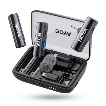 BOYA BOYALINK 2 Mini Microphone for iPhone Android Camera Laptop, with Noise Reduction (All-in-One Set)