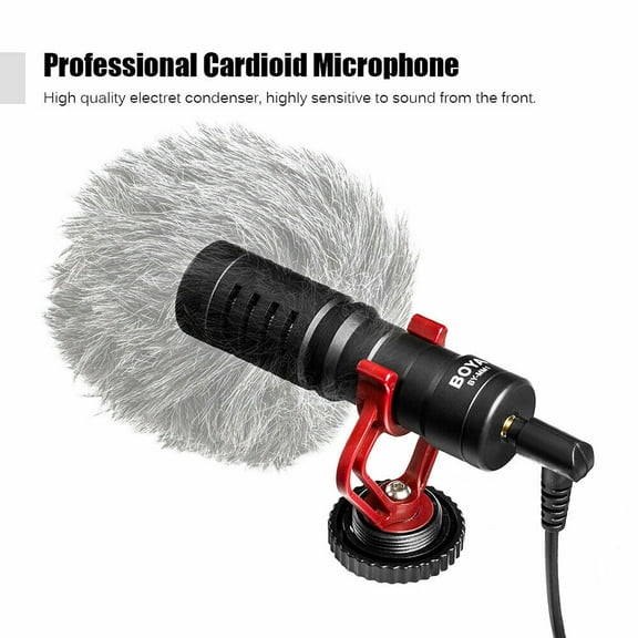 BOYA BY-MM1 Mini Cardioid Microphone Metal Electret Condensor Video Mic 3.5mm Plug for Smartphone Tablet PC DSLR Camera