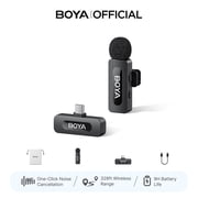 BOYA BY-V10 Wireless Microphone for iphone 17 16 15, 100 m with AI Noise Reduction for Video Recording