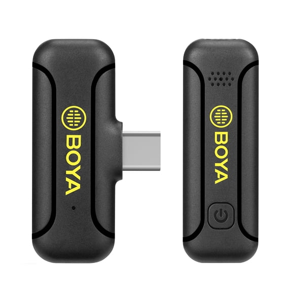 BOYA BY-WM3T2-U1 One-Trigger-One Mini 2.4G Wireless Microphone System Clip-on Microphones 50M Transmission Built-in Battery for Type-C Smartphones Tablets Vlog Live Streaming Interview